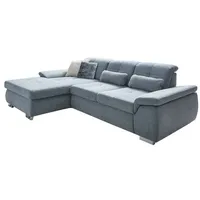 ComfortPlan Ecksofa Plank Stoff Blau Ice