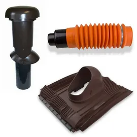Klüber Klöber-set6 Dachentlüftung Dn100 Braun Universal Lüftungsziegel