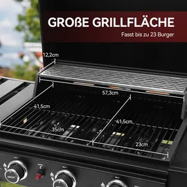 Royal Gourmet Gasgrill 3 Brenner schwarz