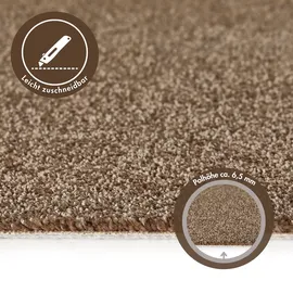Andiamo Teppichboden ANDIAMO "Verona, Velours, Gesamthöhe 6 mm, Luxusklasse LC2", braun, B:500cm L:350cm, Kunstfaser, Teppiche, Uni Farben, Breite 400 cm oder 500 cm, strapazierfähig, pflegeleicht