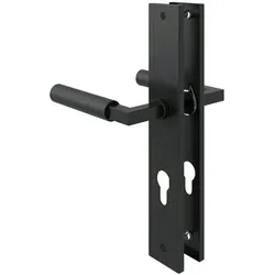 MS Beschläge Türbeschlag Langschild Türdrücker Schwarz matt Schildgarnitur Baustil PZ 8/72mm