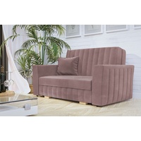 MIRJAN24 Schlafsofa Viva Glam II, mit Bettkasten und Schlaffunktion, 2 Sitzer Polstersofa inkl. Kissen, Wohnlandschaft rosa