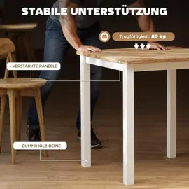 Homcom Küchentisch 69 x 75 x 69 cm Eiche beige/braun