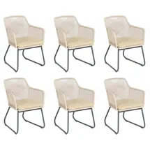 SonnenPartner Couture Gartenstuhl 61 x 64 x 83 cm grau/weiß 6 St.