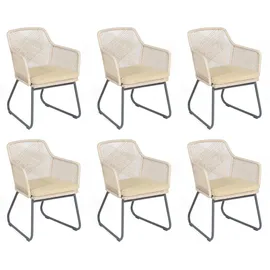SonnenPartner Couture Gartenstuhl 61 x 64 x 83 cm grau/weiß 6 St.