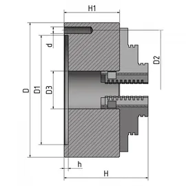 Optimum Dreibackendrehfutter Ø 80 mm zentrisch spannend