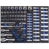 Baumarktplus TRUTZHOLM Profi Werkstattwagen Einlage blau Steckschlüsselsatz 80 tlg. Schaum 520x400mm
