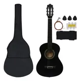 vidaXL 8-tlg. Klassikgitarren-Set für Anfänger Schwarz 1/2 34"