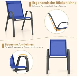 Costway Gartenstuhl 56 x 70 x 84 cm blau/schwarz 4 St.