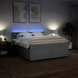 vidaXL Boxspringbett 180 x 200 cm Hellgrau