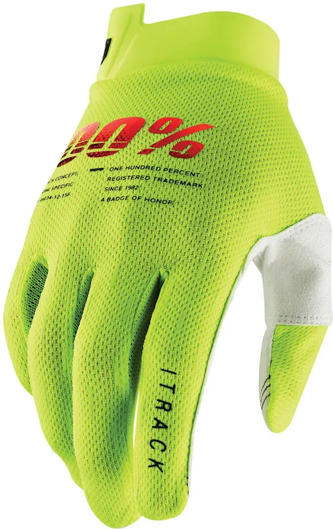 100% iTrack Jugend Fahrrad Handschuhe, gelb, Größe M