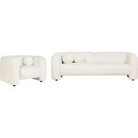 Beliani Sofa Set 4-Sitzer Leiren Bouclé Weiß