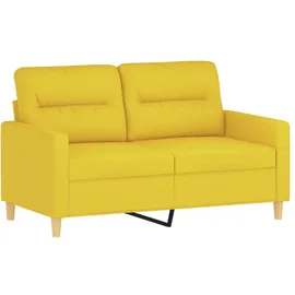 vidaXL 4-tlg. Sofagarnitur mit Kissen Hellgelb Stoff