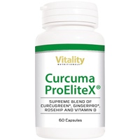 Curcuma ProEliteX® Kurkuma Kapseln Hochdosiert Curcugreen Curcumin, Hagebutte, Vitamine D3, Vitamin C, Ingwer (60 Stk) Hohe Bioverfügbarkeit und Bioaktivität. Vitality Nutritionals by VitaminExpress