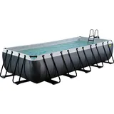 EXIT TOYS EXIT Black Leather Pool 400 x 200 x 100 cm inkl. Sandfilteranlage und Poolleiter