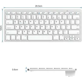 Retoo Tastatur Kabellose Wireless Keyboard mit Tasten, QWERTY Natürliches Tippen, 2,4 GHz, Funkverbindung, Kompatibel mit PC Notebook, Laptop Retoo