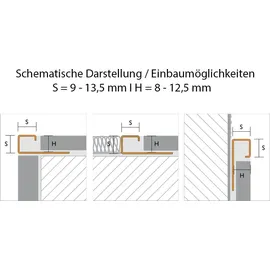 Proline Fliesenschiene als Quadratprofil, Edelstahl Glänzend, Länge 2,50 m 11 mm Fliesenprofil