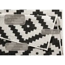 HANSE HOME Malta Wendeteppich 80 x 150 cm schwarz/creme