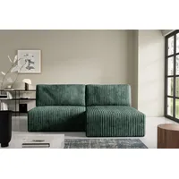 Intenso Modular Cord Ecksofa mit Schlaffunktion BERGE, Grun - Grün