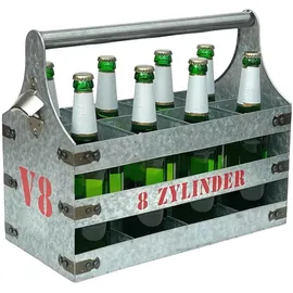DanDiBo Ambiente Bierträger Metall mit Öffner Flaschenträger 8 Zylinder V8 96404 Flaschenöffner Flaschenkorb Männerhandtasche Männergeschenke