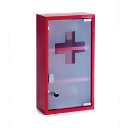 HTI-Living Medizinschrank Medizinschrank verschließbar, rot Metall/Glas Medikamentenschrank rot