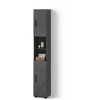 Livinity® Badschrank, Anthrazit, Anthrazit, 6 Fächer, Quadratisch, 30x192x30 cm,