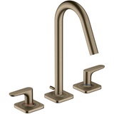 Hansgrohe Axor Citterio M 3-Loch Waschtischarmatur 160 mit Hebelgriffen Brushed Nickel