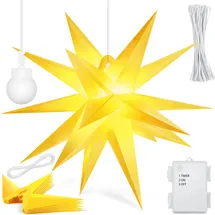 Kesser KESSER® Leuchtstern 3D, LED Weihnachtsstern mit Timer für innen und außen, Adventsstern Beleuchtet hängend Stern + Warmweiß Licht