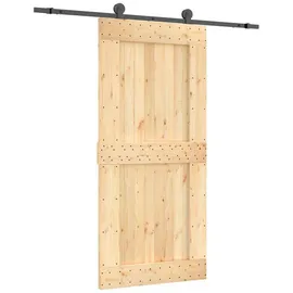 vidaXL Schiebetür rechts 95 x 210 cm Natürlich/Schwarz