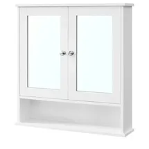 VASAGLE Spiegelschrank LHC002 weiß 56,5 x 13,0 x 58,5 cm
