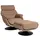 Mendler Relaxsessel mit Hocker HWC-K99, Fernsehsessel Sessel, Wippfunktion drehbar, Metall Echtleder/Kunstleder ~ taupe
