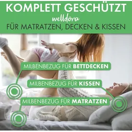 welldora Premium Milbenbezug Matratzen 180 x 200 cm Weiß