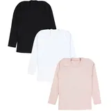 TupTam Mädchen Langarmshirt 3er Pack Langarm Unterhemden Basic Unterwäsche Shirts Unterhemd Farbe: 3er pack Schwarz/Weiß/Pudderrosa, Größe: 152 - 152