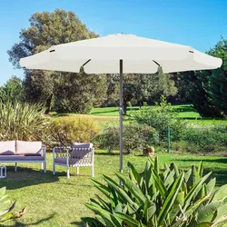 Kingsleeve Sonnenschirm 330 cm mit Kurbel Schutzhülle UV Schutz 80+ wasserabweisend beige
