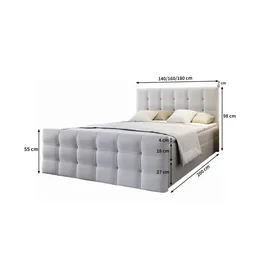 masseno Boxspringbett SLAT 180 x 200 cm H2 Schwarz