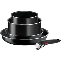 Tefal Ingenio Easy On Pfannen-Set, 2-teilig, 22/28 cm + 2 Stielkasserolle 16/20 cm + abnehmbarer Griff, nicht induktionsgeeignet, antihaftbeschichtet, Titanbeschichtung, PFOA-frei, spülmaschinenfest
