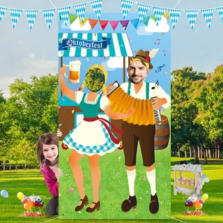 Oktoberfest Party Dekorationen,180*90cm Oktoberfest Foto Stütze,Oktoberfest Foto Requisit,Lustige Oktoberfest Spiele Zubehör,Oktoberfest Deko,Oktoberfest Bayerisches Partyset Dekorationen