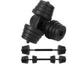 20kg Verstellbares Hantelset 2er Kurzhantel mit Langhantelstange Fitness