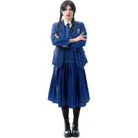 Zoelibat Zölibat - Kinderkostüm Wednesday, Verkleidung für Karneval und Halloween, Kostüm für Kinder
