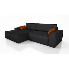 mebloland Ecksofa TOR mit Schlaffunktion. Farbe: Black. - Schwarz