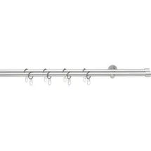 Good Life Gardinenstange GOOD LIFE "CAP" Gr. 2, grau (chromfarben), L:260cm Ø:16mm, Kunststoff, Metall, Gardinenstangen, mit Ringen