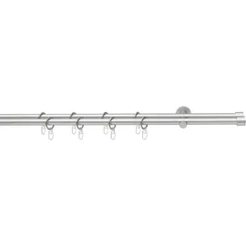Good Life Gardinenstange GOOD LIFE "CAP" Gr. 2, grau (chromfarben), L:260cm Ø:16mm, Kunststoff, Metall, Gardinenstangen, mit Ringen