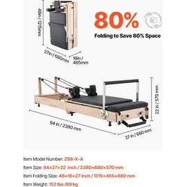 Vevor Pilates Reformer Braun