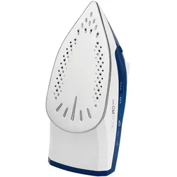 Clatronic DB 3704 Dampfbügeleisen, Keramiksohle, 7 Funktionen, 34 Dampfdüsen, Thermostat, Kabel 360o 2200W Weiß/Blau