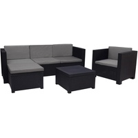 XXXLutz Shaf Loungeset Manhattan - Rattanoptik, wetterfest, Garten, Outdoor