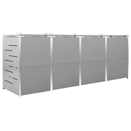 vidaXL Mülltonnenbox für 4 Tonnen 276,5 x 77,5 x 115,5 cm grau