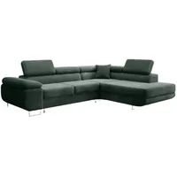 Luxusbetten24 Schlafsofa Designer Sofa Aston, mit Schlaf- und Klappfunktion grün
