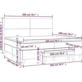 vidaXL Boxspringbett 200 x 200 cm Dunkelgrün