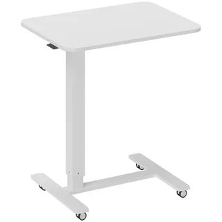 Homcom Höhenverstellbar Steh-Sitz C-förmig Schreibtisch Platzsparend Laptoptisch Stehpult Beistelltisch mit Rollen für Arbeitszimmer Wohnzimmer
