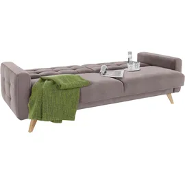 exxpo - sofa fashion 3-Sitzer EXXPO - SOFA FASHION "Nappa, kompakt, bequem, zeitloses Design, Breite 222cm, L-Form", grau (taupe), B:222cm H:87cm T:89cm, Samtvelours (100% Polyester);Webvelours (100% Polyester), Sofas, tolle Detailverarbeitung